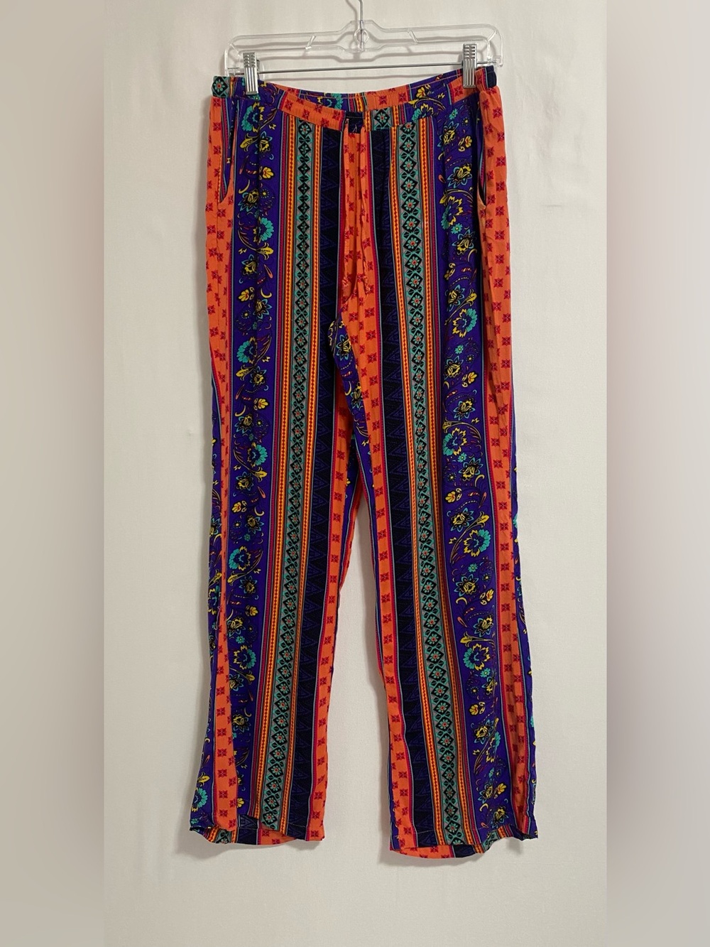 No Boundaries Orange & Purple Printed Boho Pants